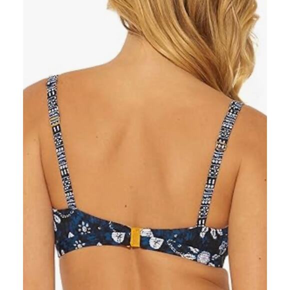 Bleu Rod Beattie Navy Take A Dip Over The Shoulder Bikini Top 34D NWT - Picture 2 of 2